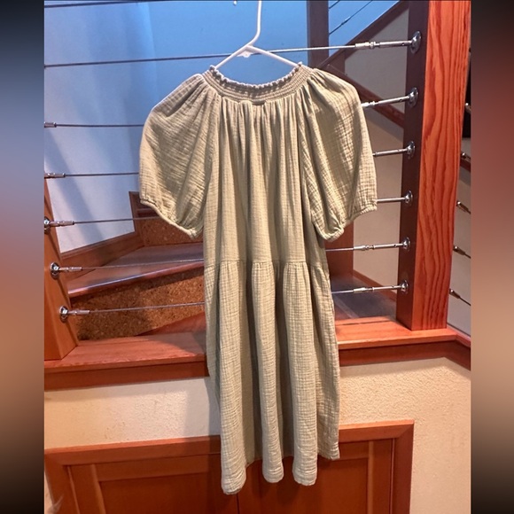 Cotton Dress With Smocking And Pockets**** - Picture 3 of 5